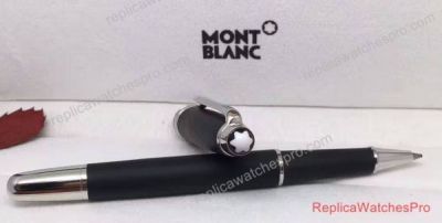 Fake Mont Blanc Meisterstuck Rollerball Pen Black & Silver Clip